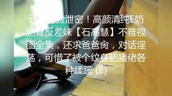 云盘露脸泄密！高颜清纯E奶肥臀反差妹【石高慧】不雅视图全集，还求爸爸肏，对话淫荡，可惜了被个纹身肥猪佬各种蹂躏 (8)